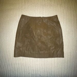 Leather free people skirt. Army Green/Brown.